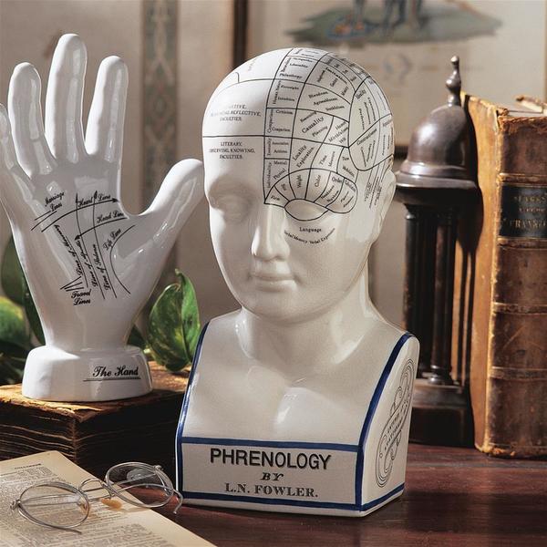 Design Toscano Porcelain Phrenology Head Statue SP020